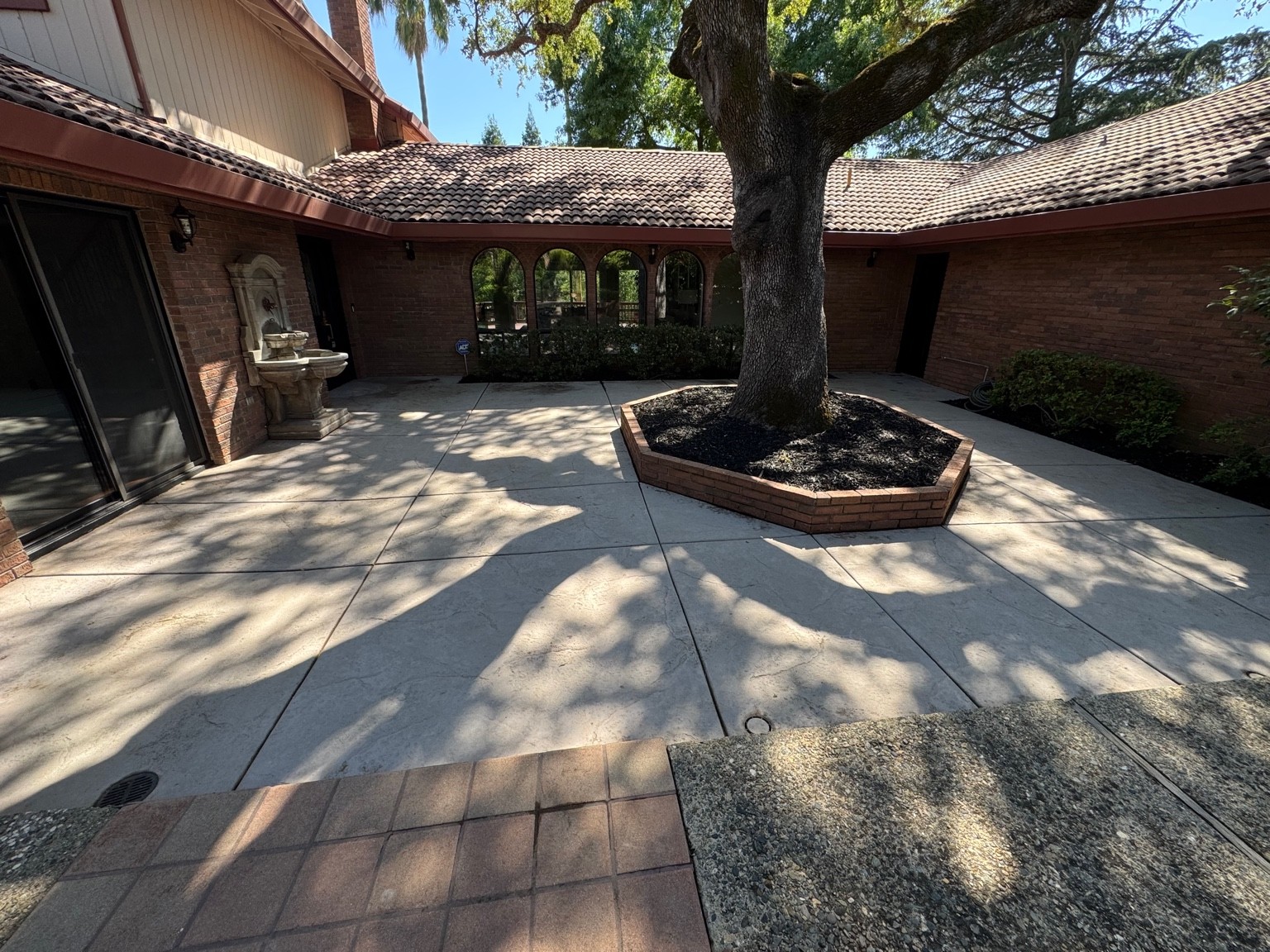 Clean residential courtyard